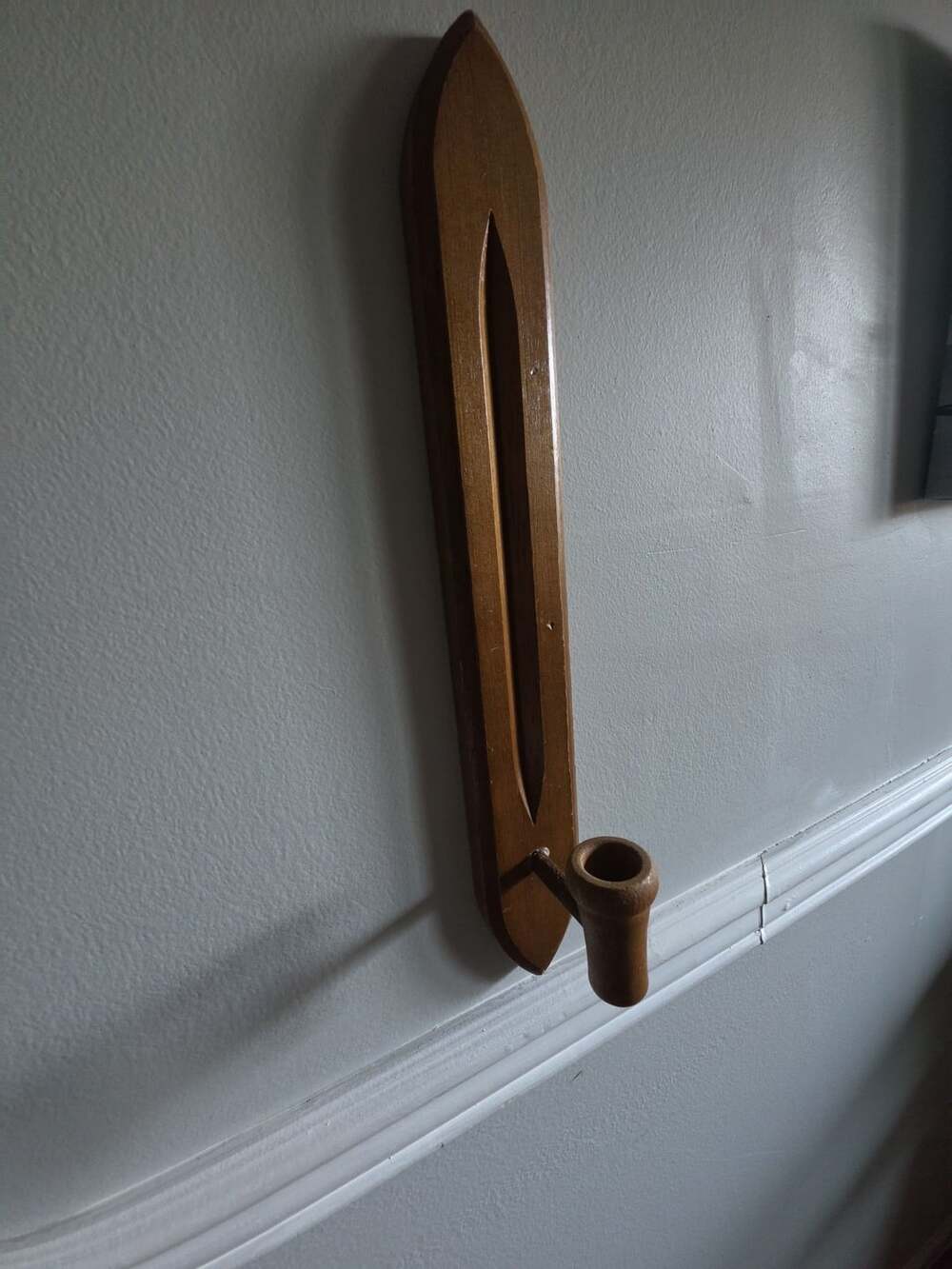 Vintage Mid Century Wooden Wall Sconces Set of 2